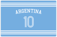 Thumbnail for Personalized Jersey Number Placemat - Arched Name - Argentina - Triple Stripe -  View
