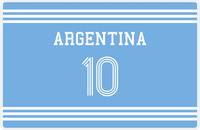 Thumbnail for Personalized Jersey Number Placemat - Argentina - Triple Stripe -  View