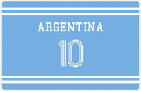 Thumbnail for Personalized Jersey Number Placemat - Argentina - Double Stripe -  View