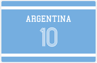 Thumbnail for Personalized Jersey Number Placemat - Argentina - Single Stripe -  View