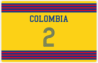 Thumbnail for Personalized Jersey Number Placemat - Colombia - Triple Stripe -  View