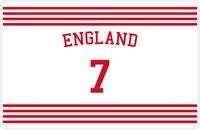 Thumbnail for Personalized Jersey Number Placemat - Arched Name - England - Triple Stripe -  View