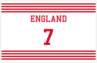 Thumbnail for Personalized Jersey Number Placemat - England - Triple Stripe -  View