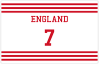 Thumbnail for Personalized Jersey Number Placemat - England - Double Stripe -  View