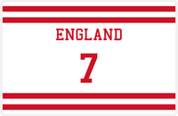 Thumbnail for Personalized Jersey Number Placemat - England - Single Stripe -  View