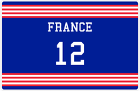 Thumbnail for Personalized Jersey Number Placemat - France - Triple Stripe -  View