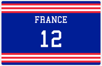 Thumbnail for Personalized Jersey Number Placemat - France - Double Stripe -  View
