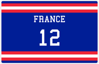 Thumbnail for Personalized Jersey Number Placemat - France - Single Stripe -  View