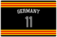 Thumbnail for Personalized Jersey Number Placemat - Arched Name - Germany - Double Stripe -  View