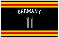 Thumbnail for Personalized Jersey Number Placemat - Arched Name - Germany - Single Stripe -  View