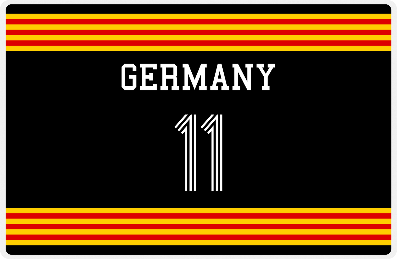 Personalized Jersey Number Placemat - Germany - Triple Stripe -  View