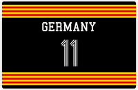 Thumbnail for Personalized Jersey Number Placemat - Germany - Triple Stripe -  View