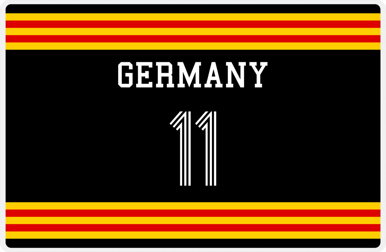 Personalized Jersey Number Placemat - Germany - Double Stripe -  View