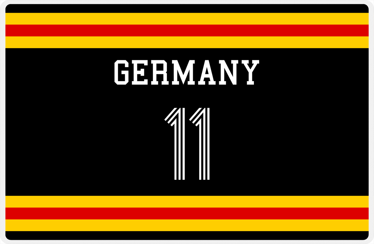 Personalized Jersey Number Placemat - Germany - Single Stripe -  View
