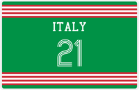 Thumbnail for Personalized Jersey Number Placemat - Italy - Triple Stripe -  View