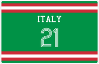 Thumbnail for Personalized Jersey Number Placemat - Italy - Single Stripe -  View