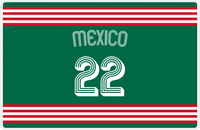 Thumbnail for Personalized Jersey Number Placemat - Arched Name - Mexico - Triple Stripe -  View
