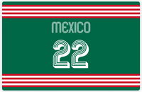 Thumbnail for Personalized Jersey Number Placemat - Mexico - Triple Stripe -  View