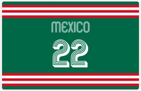 Thumbnail for Personalized Jersey Number Placemat - Mexico - Double Stripe -  View