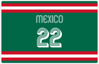 Thumbnail for Personalized Jersey Number Placemat - Mexico - Single Stripe -  View