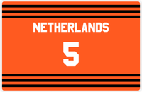 Thumbnail for Personalized Jersey Number Placemat - Netherlands - Double Stripe -  View
