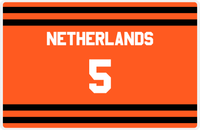 Thumbnail for Personalized Jersey Number Placemat - Netherlands - Single Stripe -  View