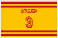 Thumbnail for Personalized Jersey Number Placemat - Arched Name - Spain - Single Stripe -  View