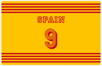 Thumbnail for Personalized Jersey Number Placemat - Spain - Triple Stripe -  View