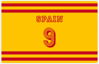 Thumbnail for Personalized Jersey Number Placemat - Spain - Single Stripe -  View