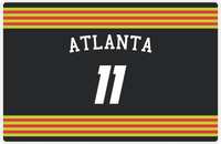 Thumbnail for Personalized Jersey Number Placemat - Arched Name - Atlanta - Triple Stripe -  View