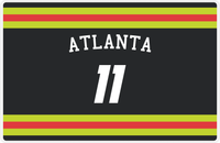 Thumbnail for Personalized Jersey Number Placemat - Arched Name - Atlanta - Single Stripe -  View
