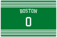 Thumbnail for Personalized Jersey Number Placemat - Arched Name - Boston - Triple Stripe -  View