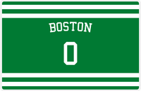 Thumbnail for Personalized Jersey Number Placemat - Arched Name - Boston - Single Stripe -  View