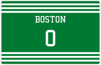 Thumbnail for Personalized Jersey Number Placemat - Boston - Double Stripe -  View