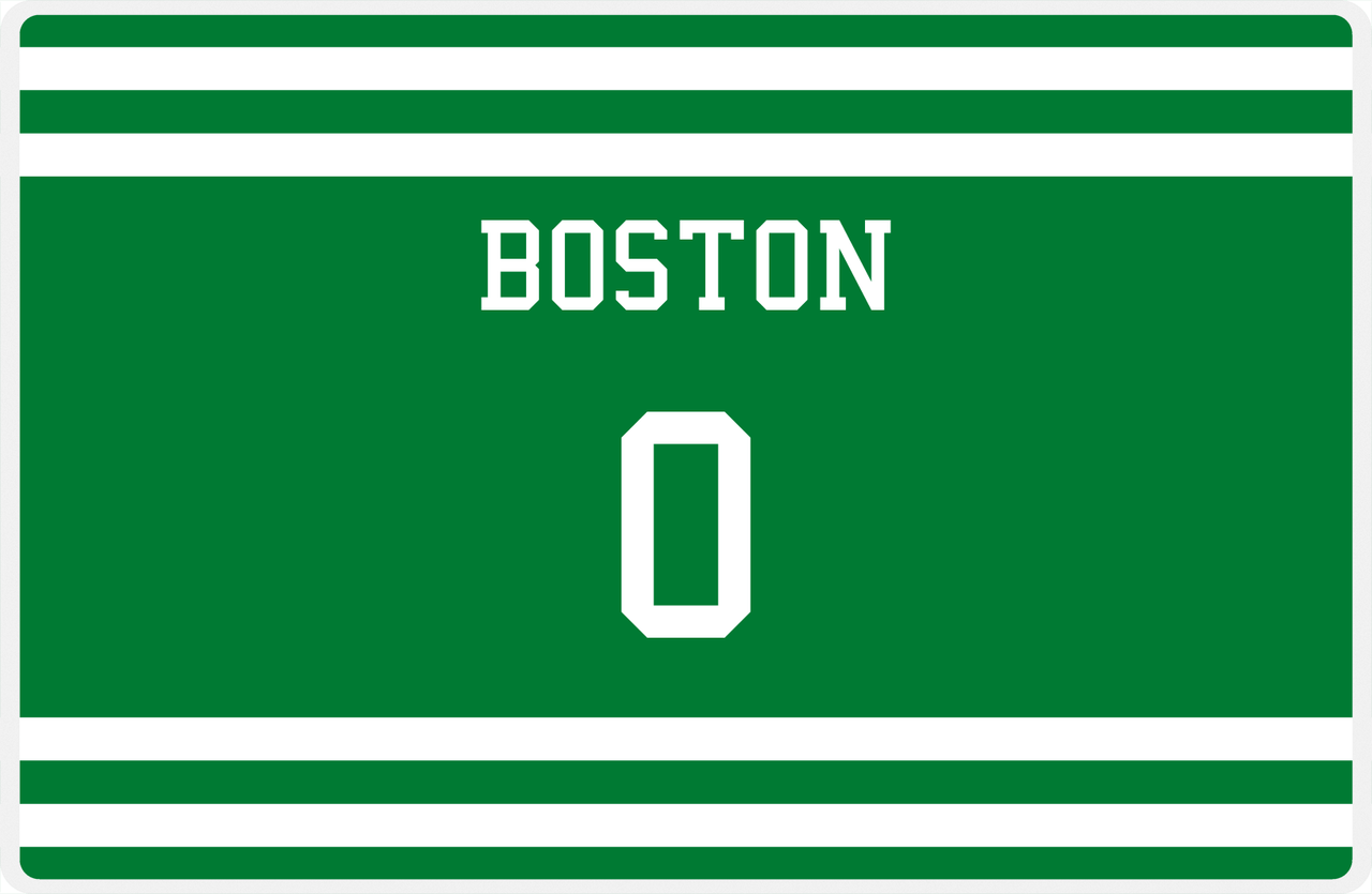 Personalized Jersey Number Placemat - Boston - Single Stripe -  View