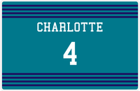 Thumbnail for Personalized Jersey Number Placemat - Charlotte - Triple Stripe -  View
