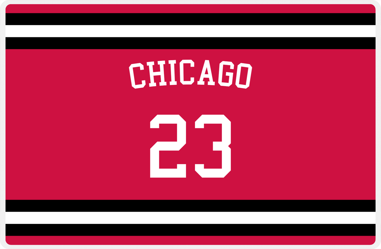 Personalized Jersey Number Placemat - Arched Name - Chicago - Single Stripe -  View