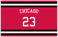 Thumbnail for Personalized Jersey Number Placemat - Arched Name - Chicago - Single Stripe -  View