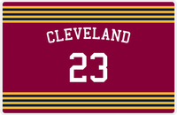 Thumbnail for Personalized Jersey Number Placemat - Arched Name - Cleveland - Triple Stripe -  View