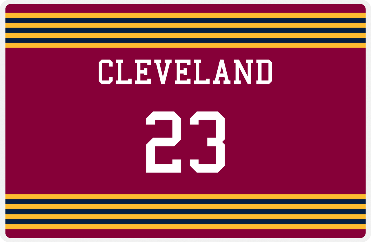 Personalized Jersey Number Placemat - Cleveland - Triple Stripe -  View