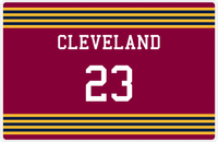 Thumbnail for Personalized Jersey Number Placemat - Cleveland - Triple Stripe -  View