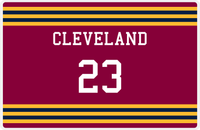 Thumbnail for Personalized Jersey Number Placemat - Cleveland - Double Stripe -  View