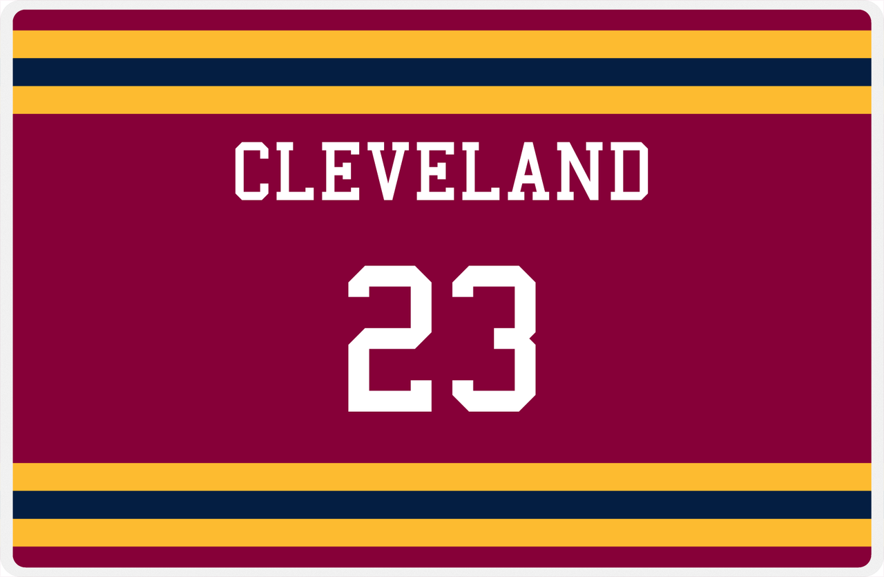 Personalized Jersey Number Placemat - Cleveland - Single Stripe -  View