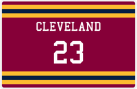 Thumbnail for Personalized Jersey Number Placemat - Cleveland - Single Stripe -  View