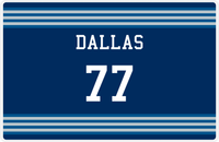 Thumbnail for Personalized Jersey Number Placemat - Dallas - Triple Stripe -  View