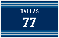 Thumbnail for Personalized Jersey Number Placemat - Dallas - Double Stripe -  View