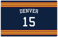 Thumbnail for Personalized Jersey Number Placemat - Arched Name - Denver - Triple Stripe -  View
