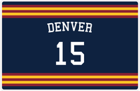 Thumbnail for Personalized Jersey Number Placemat - Arched Name - Denver - Double Stripe -  View