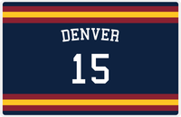 Thumbnail for Personalized Jersey Number Placemat - Arched Name - Denver - Single Stripe -  View