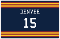 Thumbnail for Personalized Jersey Number Placemat - Denver - Double Stripe -  View